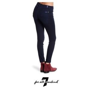 7 For All Mankind Navy Gwenevere Skinny Ankle Jeans